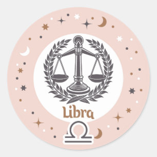 Zodiac Sign Libra Ronde Sticker