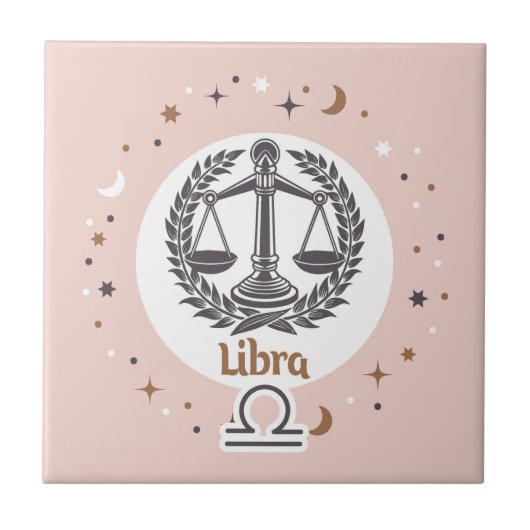 Zodiac Sign Libra Tegeltje (Voorkant)