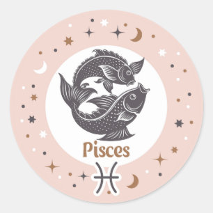 Zodiac Sign Pisces Ronde Sticker