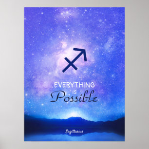 Zodiac Sign Sagittarius Dreamweaver Sky Quote Post Poster