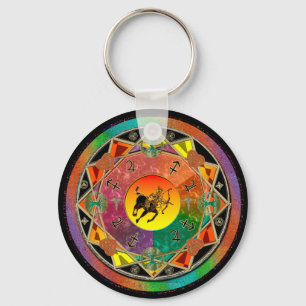 Zodiac Sign Sagittarius Mandala Sleutelhanger