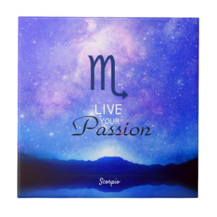Zodiac Sign Scorpio Dreamweaver Star Sky Quote Tegeltje