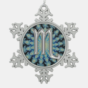 Zodiac Sign Scorpio Kerstmis Tin Sneeuwvlok Ornament