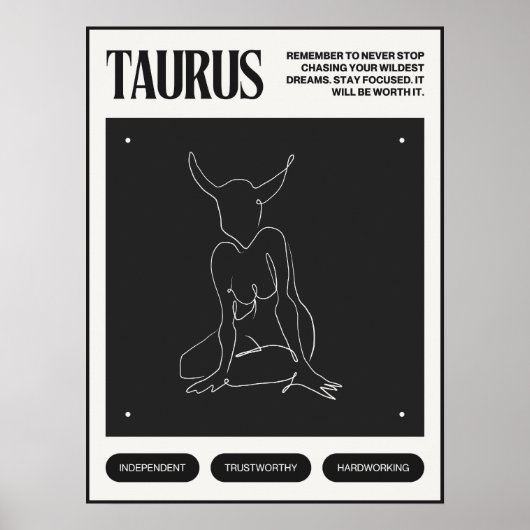 Zodiac Sign Taurus Poster (Voorkant)