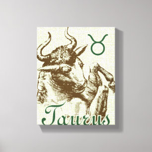 Zodiac Sign Taurus-symbool Canvas Afdruk