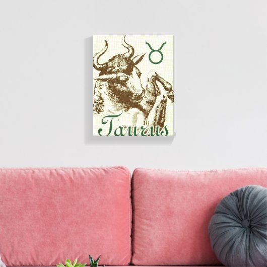 Zodiac Sign Taurus-symbool Canvas Afdruk (Insitu (Woonkamer))