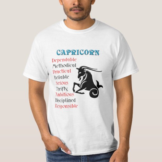 Zodiac Sign van Capricorn Horoscope T-shirt (Voorkant)