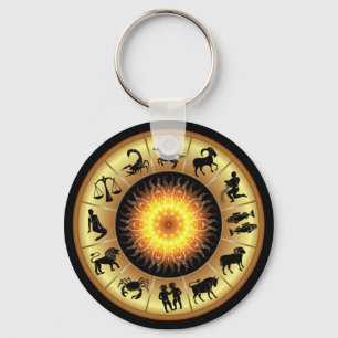 Zodiac-signalen ~ Gemasted Sun Center ~ Sleutelhanger