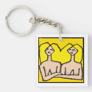 Zodiac-signalen Gemini 2-zijdige Sleutelhanger