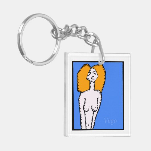  Zodiac-signalen Virgo 2-zijdige sleutelhanger (Voorkant Links)