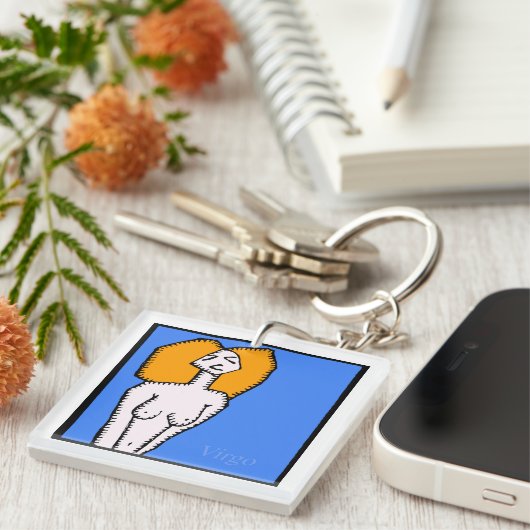  Zodiac-signalen Virgo 2-zijdige sleutelhanger (Voorkant Rechts)