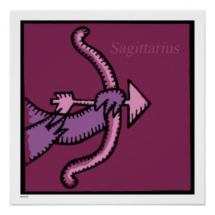 Zodiac Signes Sagittarius Anniversaire Poster parf
