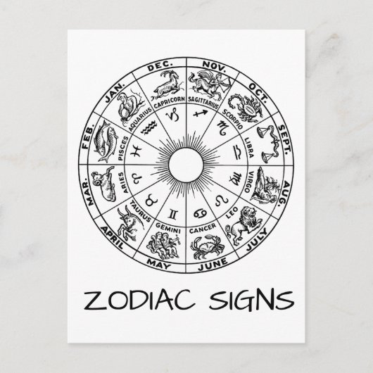 Zodiac Signs Briefkaart (Voorkant)