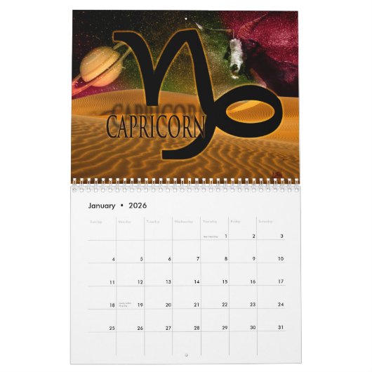 Zodiac Signs Kalender (Jan 2026)