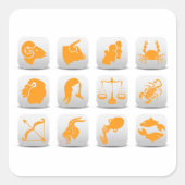 Zodiac Signs Vierkante Sticker (Voorkant)