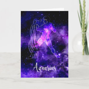 Zodiac: Space Aquarius Birthday Kaart