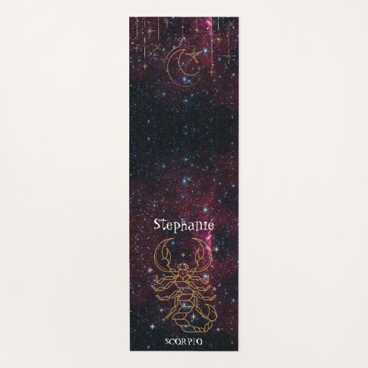 Zodiac Star Sign Scorpio Monogram Glitter Yogamat (Voorkant)