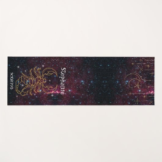 Zodiac Star Sign Scorpio Monogram Glitter Yogamat (Voorkant (horizontaal))