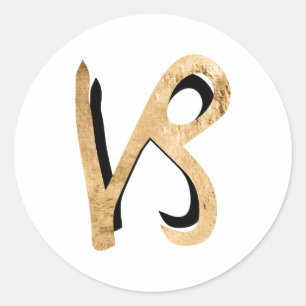 Zodiac Steenbok astrologie symbool goud zwart Ronde Sticker