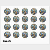 Zodiac - Steenbok de Zee Geit Ronde Sticker (Vel)
