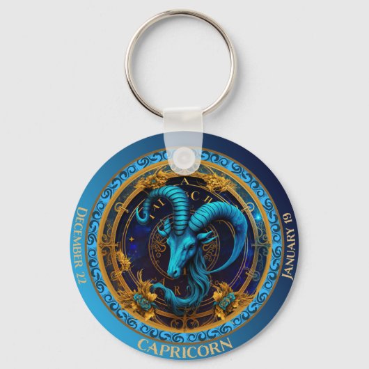 Zodiac Steenbok Pas NAAM, DATUM aan Sleutelhanger (Voorkant)