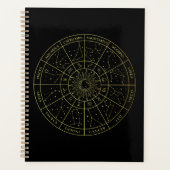 Zodiac ster sign horoscope constellations map gold planner (Voorkant)