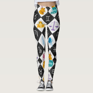 Zodiac Sun Sign Astrology Calendar Thunder_Cove Leggings