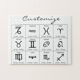 Zodiac Sun Sign Astrology Calendar Thunder_Cove Legpuzzel