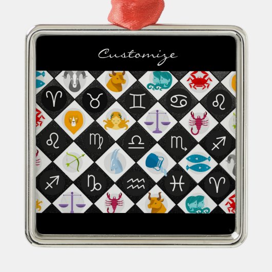 Zodiac Sun Sign Astrology Calendar Thunder_Cove Metalen Ornament (Voorkant)