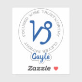 Zodiac Symbol Capricorn Sticker (Vel)