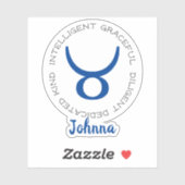 Zodiac Symbol Taurus Sticker (Vel)