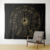Zodiac Symbols Wheel Wandkleed (In Situ (horizontaal))