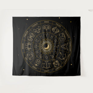 Zodiac Symbols Wheel Wandkleed