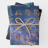 Zodiac Symbool Wrapping Papier Platte Blad Set van Inpakpapier Vel (In situ)