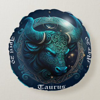 Zodiac Tauras Daté Coussin Rond