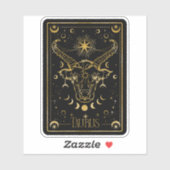 Zodiac Taurus Astrologisch Zwart & Goud Sticker (Vel)