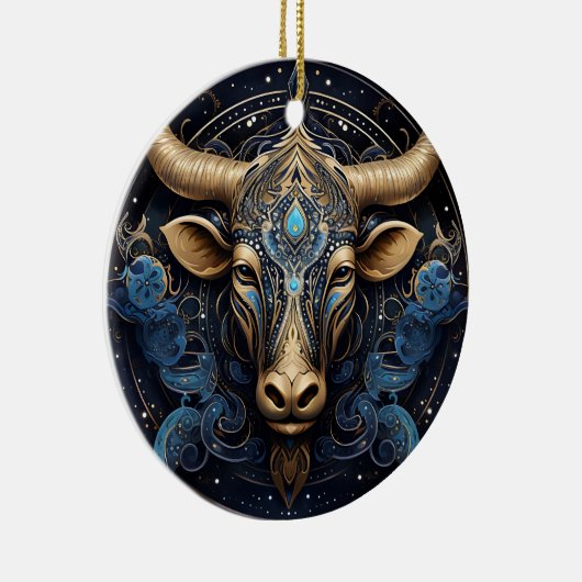 Zodiac Taurus gepersonaliseerd astrologie Ornament (Rechts)