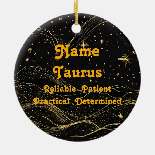 Zodiac Taurus gepersonaliseerd astrologie Ornament (Achterkant)