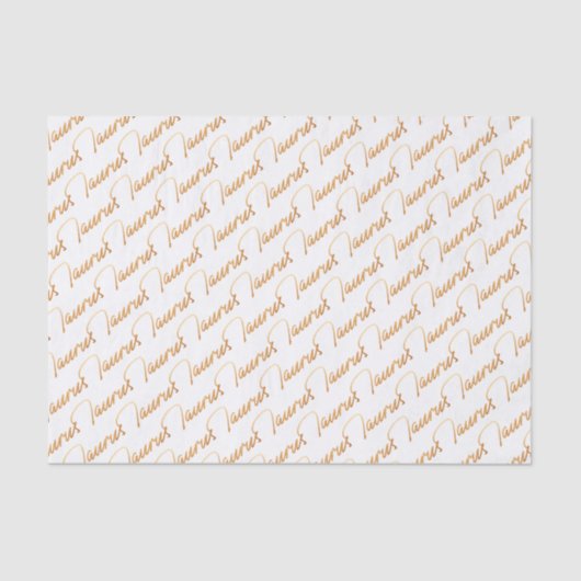 Zodiac "Taurus" Gold Script Tissue Paper Tissuepapier (Voorkant)