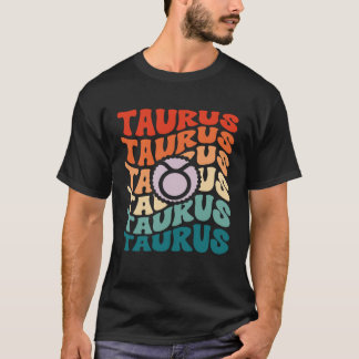 Zodiac Taurus Horoscoop Retro Groovy Taurus Zodiac T-shirt