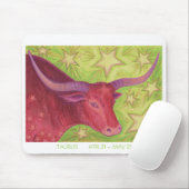 Zodiac Taurus mousepad witte grens Muismat (Met muis)