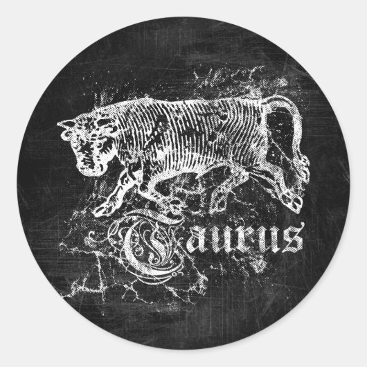 Zodiac Taurus Ronde Sticker (Voorkant)