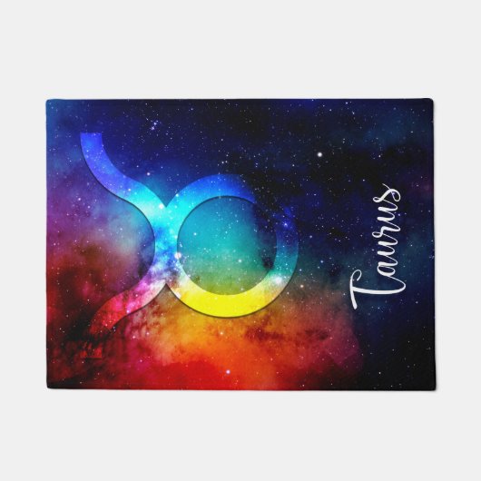 Zodiac: Taurus Space Rainbow Deurmat (Voorkant)