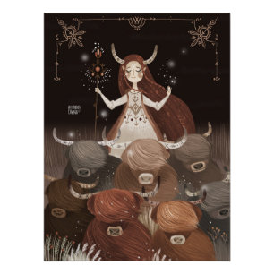 Zodiac Taurus van Alexandra Dikaia Poster Perfect Poster