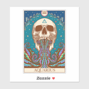 Zodiac-teken Aquarius Tarot-kaart Sticker