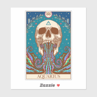 Zodiac-teken Aquarius Tarot-kaart Sticker