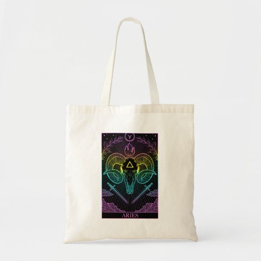 Zodiac-teken Aries Tarot-kaart Canvas tas (Voorkant)