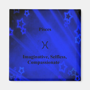Zodiac-teken: Pisces 2 Inch Square Magnet Magneet