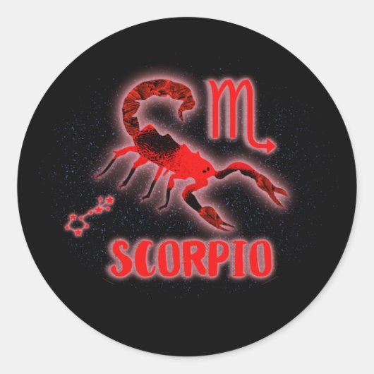 Zodiac-teken Scorpio Ronde Sticker (Voorkant)