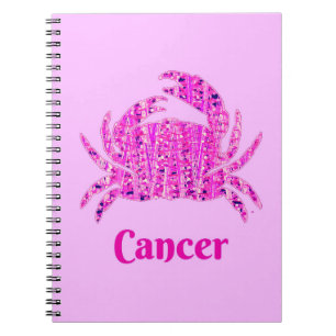 Zodiac teken voor kanker in Maroon en Paarse Notitieboek